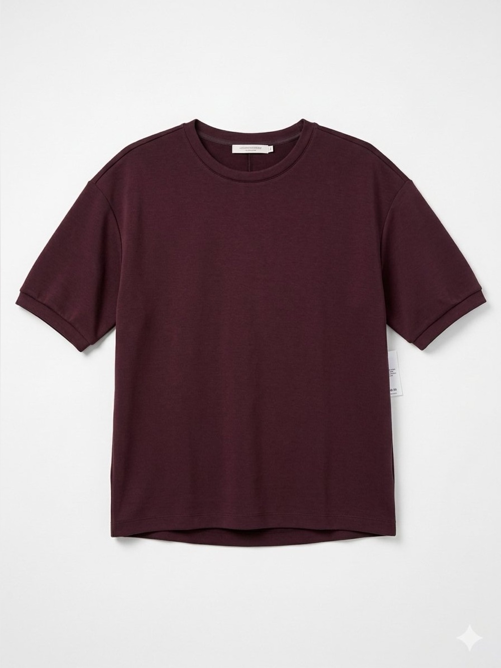 NWT Contemporaine par Simons Organic Cotton Boxy T-Shirt Medium Burgundy Plum